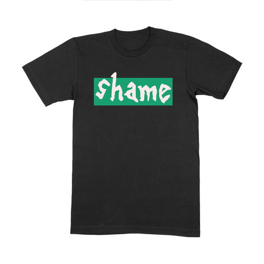 Green & White Logo T Shirt Black